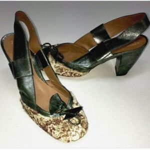 Debora Germani Green Leather Shoes USA 7.5